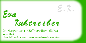 eva kuhtreiber business card